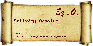 Szilvásy Orsolya névjegykártya