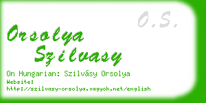 orsolya szilvasy business card